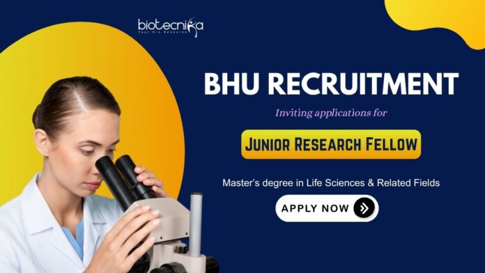 BHU Recruitment: Inviting applications for Junior Research Fellow position | Masters's in Life Sciences Apply Now for Life Science Research