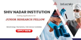 Shiv Nadar Institution seeking Junior Research Fellow - Life Science Graduates Apply Now | Shiv Nadar Career | Life Science Research