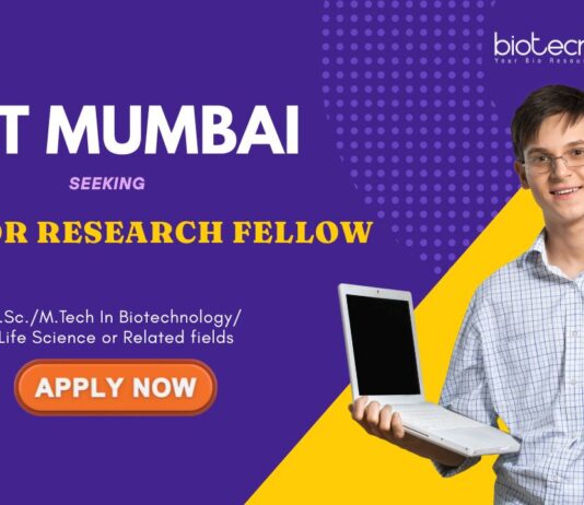 ICT Mumbai Seeking Junior Research Fellow (JRF) | MSc/ MTech Biotechnlogy or Related fields Apply Now for Life Science Research | JRF Vacancy