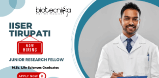 Junior Research Fellow jobs at IISER Tirupati – Life science research opportunities 2025