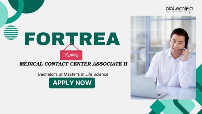 Life Science Jobs: Fortrea is Hiring Medical Contact Center Associate | Apply Now for Fortrea Career | Medical Communications