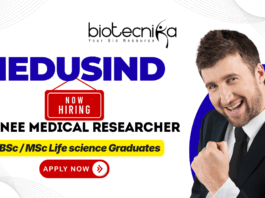 Trainee Medical Researcher at Medusind | Life Science Jobs Medusind trainee medical researcher job for life science jobs and medical research