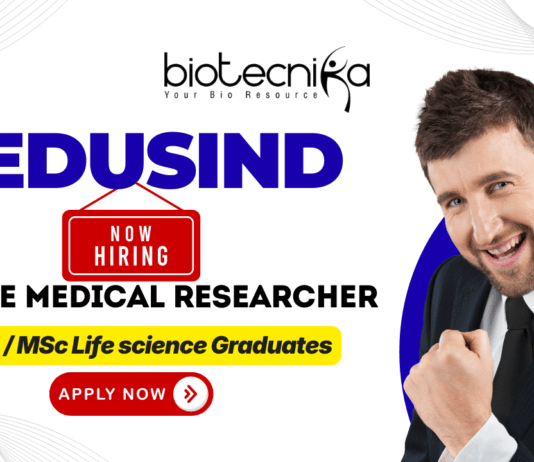 Trainee Medical Researcher at Medusind | Life Science Jobs Medusind trainee medical researcher job for life science jobs and medical research