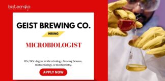 Microbiologist Jobs at Geist Brewing Co – Life Science Graduates Apply Now Microbiology Jobs: Geist Brewing is Hiring a Microbiologist in Bengaluru | Apply Now for Life Science Jobs
