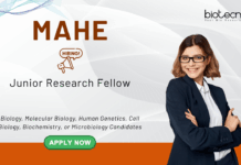 Junior Research Fellow Vacancy at MAHE. Molecular Biology, Genetics, Biochemistry, or Life Sciences Candidates, Apply Now.