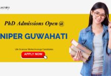 PhD Admissions Open At NIPER Guwahati – Life Science Candidates Apply Now PhD Admissions Open At NIPER Guwahati - Life Science Candidates Apply Now | Life Science career