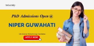 PhD Admissions Open At NIPER Guwahati - Life Science Candidates Apply Now | Life Science career