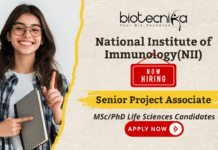 NII recruitment Senior Project Associate for life science jobs and research associate jobs