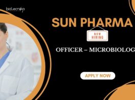 Sun Pharma is Hiring a Microbiologist – Apply Now Microbiology Jobs: Sun Pharma is Hiring an Officer – Microbiology | Apply Now for Sun Pharma Careers | Microbiology career
