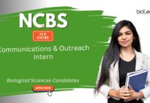 Biology Intern at NCBS. Biological Sciences Candidates Apply Now For Communications & Outreach Intern Position in Bengaluru.