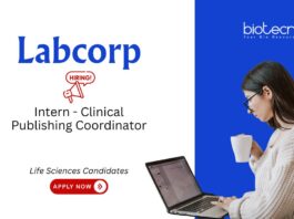Life Sciences Internship at Labcorp. Intern - Clinical Publishing Coordinator role. Job opportunity in Bangalore.