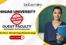 Panjab University recruitment Guest Faculty research jobs life science jobs