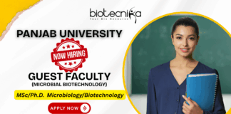 Panjab University Recruitment 2025 – Guest Faculty Research Jobs in Microbial Biotechnology Panjab University recruitment Guest Faculty research jobs life science jobs
