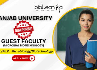 Panjab University recruitment Guest Faculty research jobs life science jobs