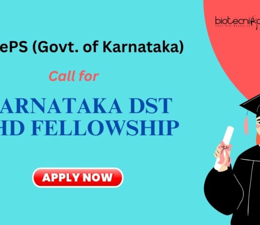Research Fellowship: Karnataka DST PhD Fellowship Applications Open | Apply Now | Life science career