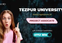 Research Jobs: Tezpur University Recruitment - Inviting Applications for Project Associate | MSc Life Science Graduates Can Apply Now