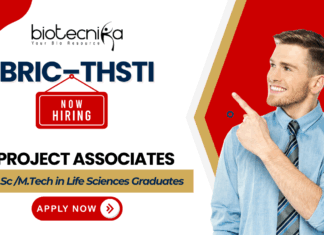 Project Associate jobs at BRIC–THSTI – Life science research and clinical project manager roles 2025