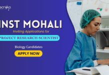 Research Scientist Jobs at INST Mohali – Life Science Candidates Apply Now Research Scientist Jobs: INST Mohali is seeking a Project Research Scientist-I | PG Degree in Biosciences Apply Now | Life Science Research