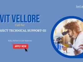 Research Jobs: VIT Vellore Call for Project Technical Support | Masters in Life Science Can Apply Now for VIT Career | Microbiology Research