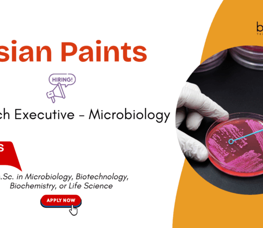 Microbiology Jobs For Freshers at Asian Paints. Apply Now For a Research Executive Role. Life Sciences Research job in Navi Mumbai.