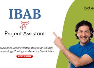Project Assistant job at IBAB. M.Sc. in Life Sciences/ Biochemistry/ Biotechnology Candidates, Apply Now. Job in Bengaluru.