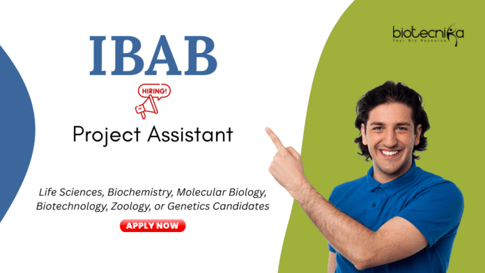 Project Assistant job at IBAB. M.Sc. in Life Sciences/ Biochemistry/ Biotechnology Candidates, Apply Now. Job in Bengaluru.