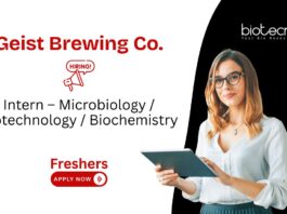 Microbiology Internship at Geist Brewing Co. Biotechnology, Biochemistry & Microbiology Candidates, Apply Now.
