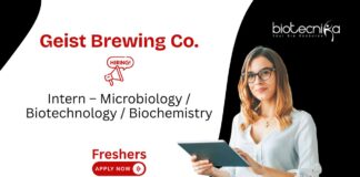 Microbiology Internship at Geist Brewing Co. Biotechnology, Biochemistry & Microbiology Candidates, Apply Now.