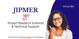 Research Jobs at JIPMER. Life Sciences & Clinical Research Jobs. Project Research Scientist & Technical Support positions.