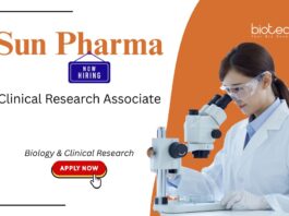 Clinical Research Associate Job at Sun Pharma. Biology & Clinical Research Candidates, Apply Now. Clinical Trials & Research Job.