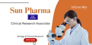 Clinical Research Associate Job at Sun Pharma. Biology & Clinical Research Candidates, Apply Now. Clinical Trials & Research Job.
