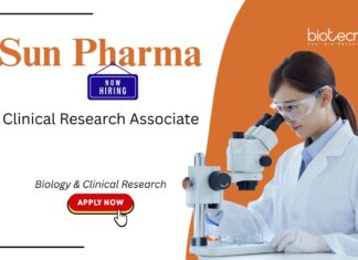 Clinical Research Associate Job at Sun Pharma. Biology & Clinical Research Candidates, Apply Now. Clinical Trials & Research Job.