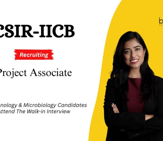 Project Associate Job at CSIR-IICB. Biotechnology & Microbiology Candidates, Attend the Walk-in Interview. Job in Kolkata.