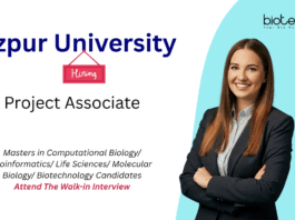 Project Associate Jobs at Tezpur University. Bioinformatics & Life Sciences Candidates, Attend The Walk-in Interview.