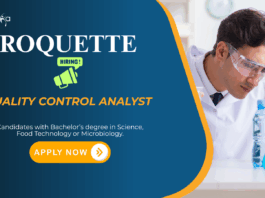 Quality Control Jobs: Roquette is Hiring a Quality Control Analyst | Bachelors in Food Science/ Microbiology Apply Now | Microbiology Jobs