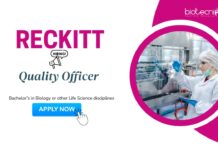 Life Science Jobs: Reckitt Hiring a Quality Officer | Bachelor's in Biology/ Life Sciences Can Apply Now for Reckitt Career | Biology Jobs