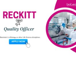 Life Science Jobs: Reckitt Hiring a Quality Officer | Bachelor's in Biology/ Life Sciences Can Apply Now for Reckitt Career | Biology Jobs