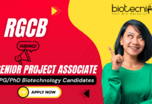 RGCB recruitment Senior Project Associate clinical research jobs life science jobs