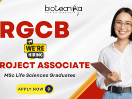RGCB Project Associate-I recruitment 2025 – research jobs for life science graduates