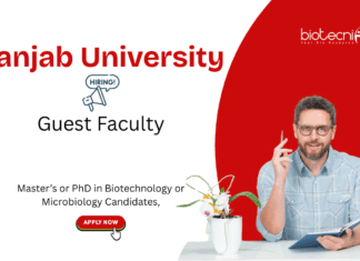 Guest Faculty Vacancy at Panjab University. Masters or PhD in Biotechnology & Microbiology Candidates, Apply Now.