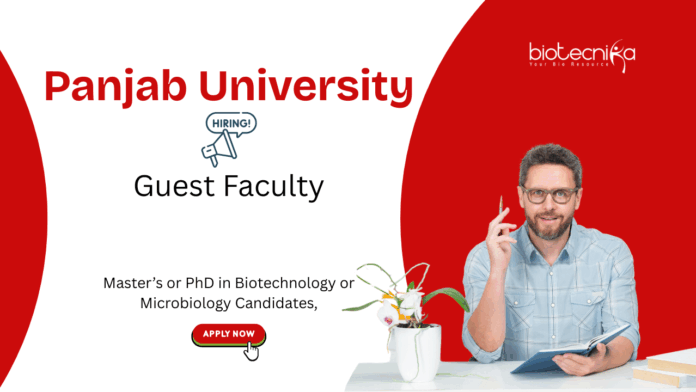 Guest Faculty Vacancy at Panjab University. Masters or PhD in Biotechnology & Microbiology Candidates, Apply Now.