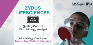 Quality Control Jobs at Zydus Lifesciences. Microbiology & Life Sciences Candidates, Attend The Walk-in Interview.