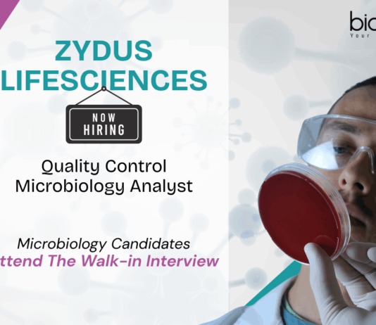 Quality Control Jobs at Zydus Lifesciences. Microbiology & Life Sciences Candidates, Attend The Walk-in Interview.