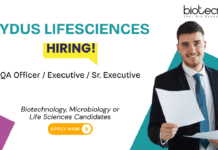 Quality Assurance Job at Zydus Lifesciences. Biotechnology Candidates, Attend the Walk-in Interview. Job in Ahmedabad.