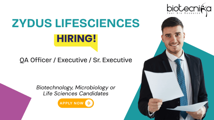 Quality Assurance Job at Zydus Lifesciences. Biotechnology Candidates, Attend the Walk-in Interview. Job in Ahmedabad.