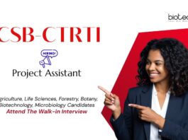 Project Assistant Job at CSB-CTRTI Ranchi. Life Sciences & Agricultural Biotechnology Candidates, Attend The Walk-in Interview.