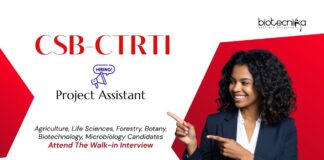Project Assistant Job at CSB-CTRTI Ranchi. Life Sciences & Agricultural Biotechnology Candidates, Attend The Walk-in Interview.