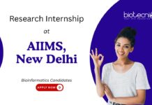 Research Internship at AIIMS, New Delhi. Bioinformatics Candidates, Apply Now. Research on Bioinformatics and Cognitive Data Science.