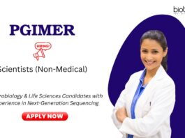 Research Jobs at PGIMER Chandigarh. Apply Now For Scientists (Non-Medical) Positions. Research Jobs in Microbiology.