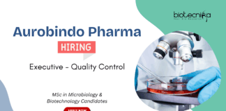 Quality Control Job at Aurobindo Pharma. Microbiology & Biotechnology Candidates , Apply Now. Job in Hyderabad.